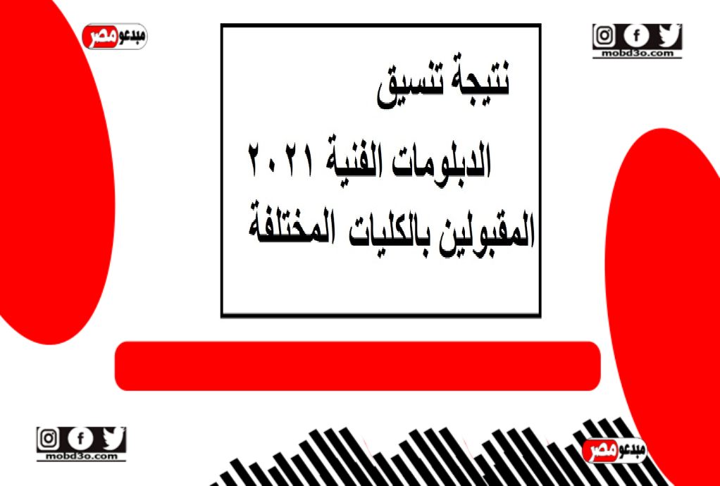 نتيجة تنسيق الدبلومات الفنية 2021 المقبولين بالكليات المختلفة